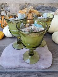 Money Manifestation Spell Candle - Vintage Olive Goblet