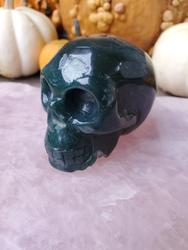 Moss Agate Skull